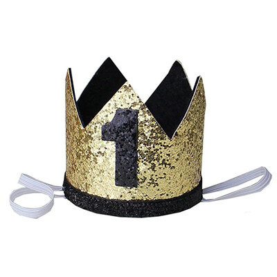 Ružičasto bijela ruža 1 godina star šešir s krunom Sretna princeza Rođendanski ukras Dječja djevojčica 1. šešir Rođendanski rekviziti za fotografije Šešir dlâ vedʹm