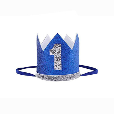 Ružičasto bijela ruža 1 godina star šešir s krunom Sretna princeza Rođendanski ukras Dječja djevojčica 1. šešir Rođendanski rekviziti za fotografije Šešir dlâ vedʹm