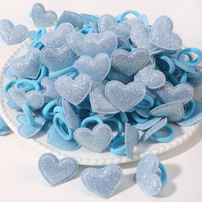 10/20 bucle pentru fete roz inimă stea copii bucla de păr fără rău pentru păr desene animate prosop frânghie coadă de cal mini banda de cauciuc pentru copii