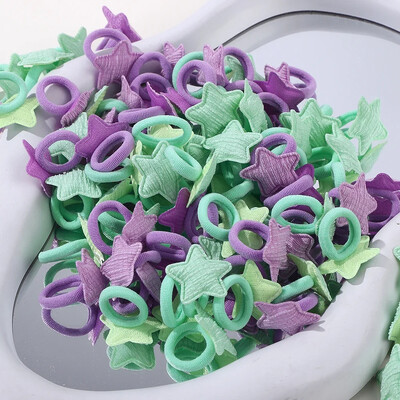 10/20 bucle pentru fete roz inimă stea copii bucla de păr fără rău pentru păr desene animate prosop frânghie coadă de cal mini banda de cauciuc pentru copii