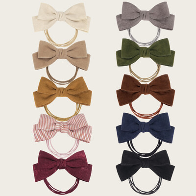 10 bucăți/set New Fashion toamna iarnă 4 inch fundă inel de păr flocat benzi de păr elastice pentru femei fete accesorii de păr accesorii pentru cap