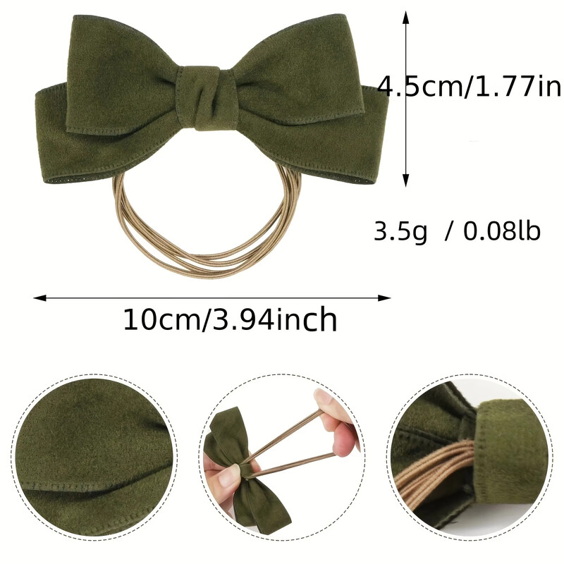 10 bucăți/set New Fashion toamna iarnă 4 inch fundă inel de păr flocat benzi de păr elastice pentru femei fete accesorii de păr accesorii pentru cap