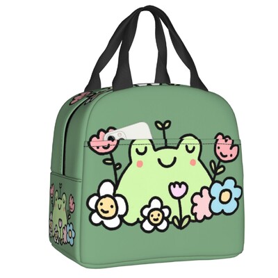 Prilagođena slatka zelena žaba torba za ručak Hladnjak, toplinski izolirane kutije za ručak za žene, djecu, školu, piknik, torbica za hranu