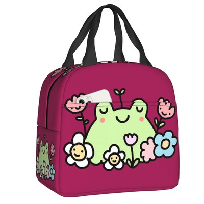 Prilagođena slatka zelena žaba torba za ručak Hladnjak, toplinski izolirane kutije za ručak za žene, djecu, školu, piknik, torbica za hranu