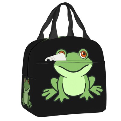 Prilagođena slatka zelena žaba torba za ručak Hladnjak, toplinski izolirane kutije za ručak za žene, djecu, školu, piknik, torbica za hranu