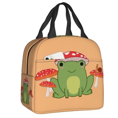 Prilagođena slatka zelena žaba torba za ručak Hladnjak, toplinski izolirane kutije za ručak za žene, djecu, školu, piknik, torbica za hranu