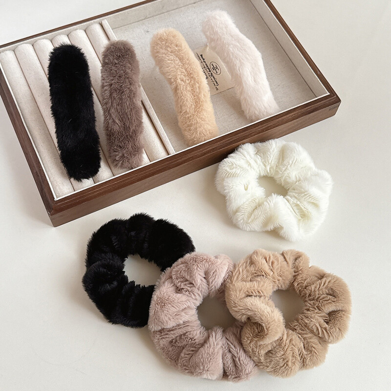 4gab rudens un ziemas augstas kvalitātes Maillard kafijas krāsas resnās zarnas gredzens liela matadata plīša pīles klipšu kombinācija