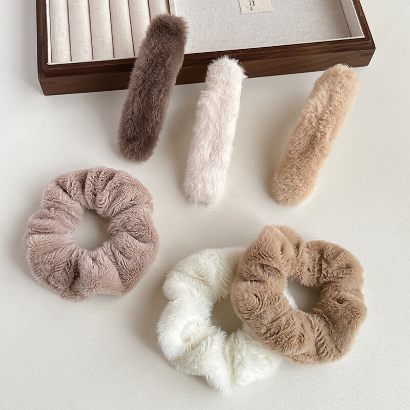 4gab rudens un ziemas augstas kvalitātes Maillard kafijas krāsas resnās zarnas gredzens liela matadata plīša pīles klipšu kombinācija