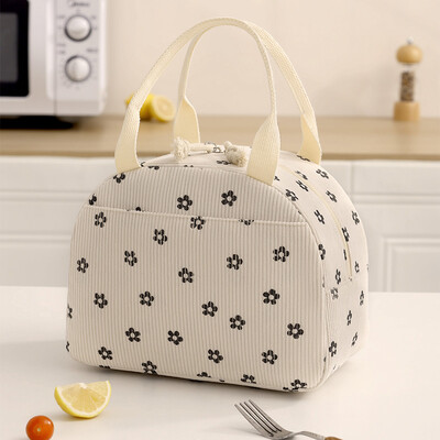 Torba za ručak Samtana toplinska izolacija Kutija za ručak Uzorak jagoda Ručna torbica za ručak Višenamjenska ženska rashladna torba za piknik
