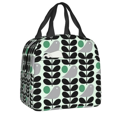 Kohandatud lillevarre Orla Kiely mustriga isoleeritud lõunakott, naistele kaasaskantav jahuti termiline lõunakarp lastele koolipiknikule reisimiseks