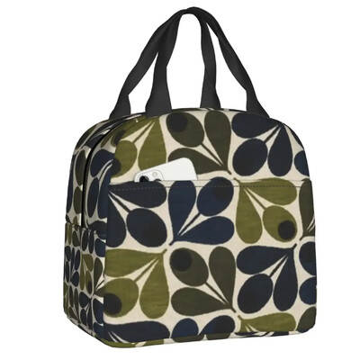 Kohandatud lillevarre Orla Kiely mustriga isoleeritud lõunakott, naistele kaasaskantav jahuti termiline lõunakarp lastele koolipiknikule reisimiseks