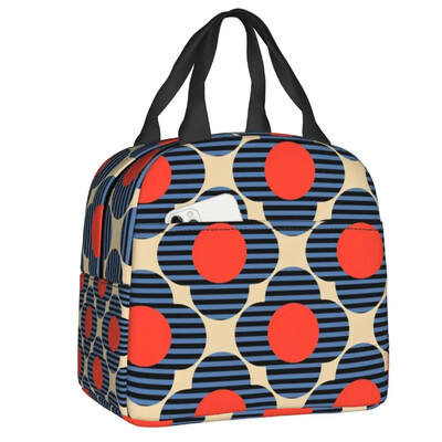 Kohandatud lillevarre Orla Kiely mustriga isoleeritud lõunakott, naistele kaasaskantav jahuti termiline lõunakarp lastele koolipiknikule reisimiseks