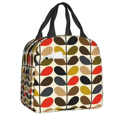 Kohandatud lillevarre Orla Kiely mustriga isoleeritud lõunakott, naistele kaasaskantav jahuti termiline lõunakarp lastele koolipiknikule reisimiseks