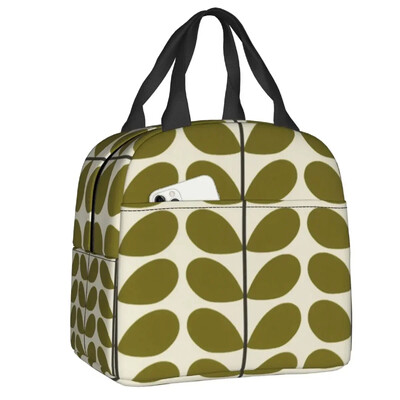 Kohandatud lillevarre Orla Kiely mustriga isoleeritud lõunakott, naistele kaasaskantav jahuti termiline lõunakarp lastele koolipiknikule reisimiseks
