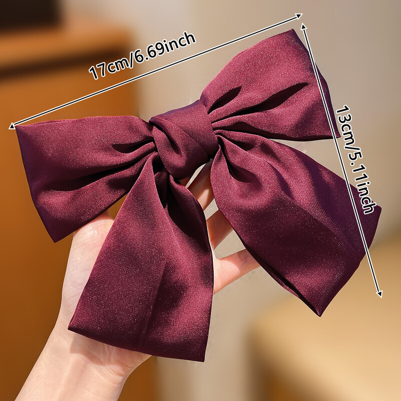 1 fetiță roșie dulce vânt cu fundă mare agrafă de păr