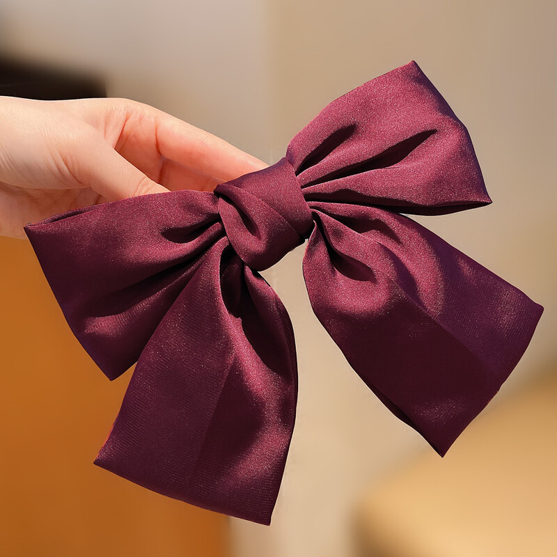 1 fetiță roșie dulce vânt cu fundă mare agrafă de păr