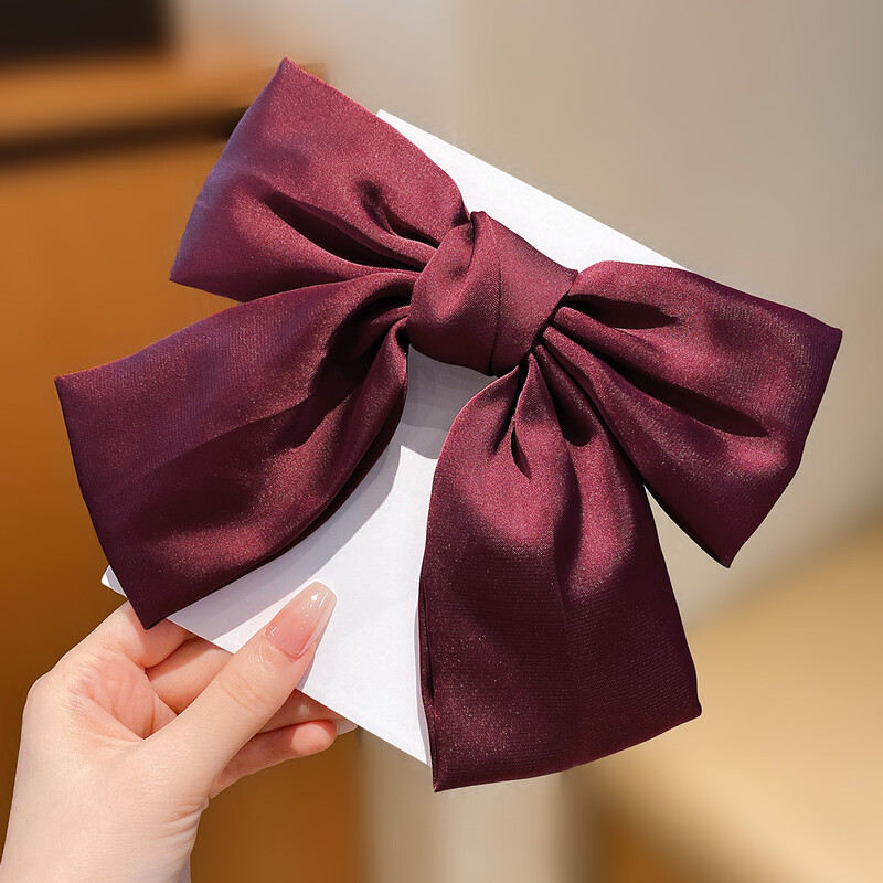 1 fetiță roșie dulce vânt cu fundă mare agrafă de păr