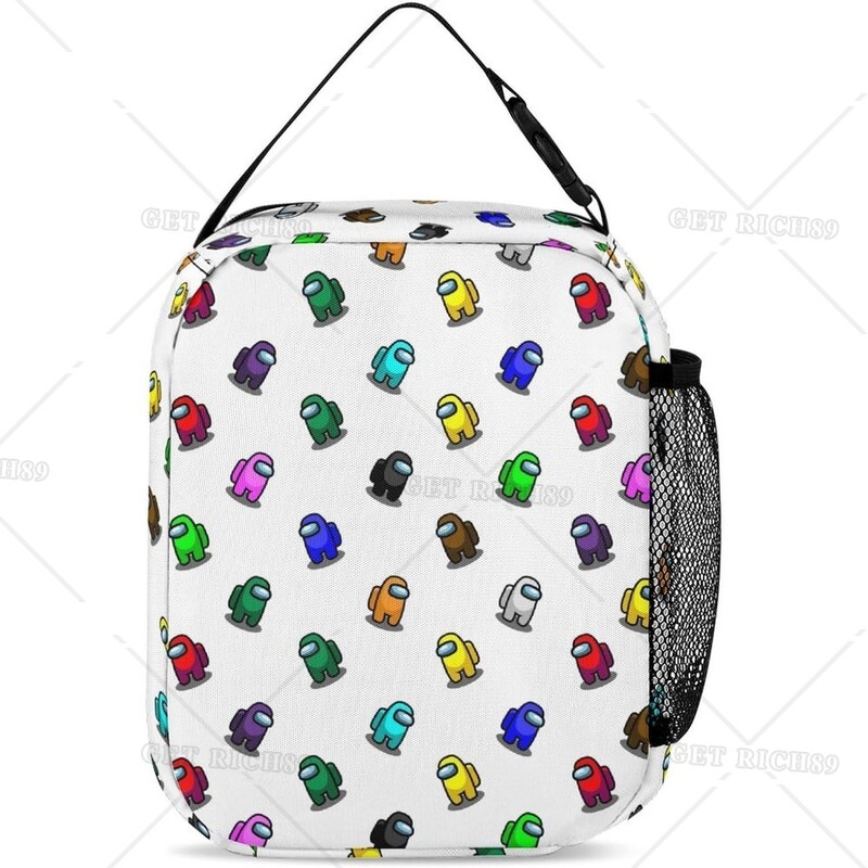 Астронавти Компютърна игра Охладител Изолирана кутия за обяд за жени Мъже Деца Цветна космическа многократна чанта за обяд за училище Работа Пътуване
