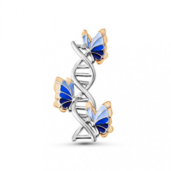 Hanreshe Medical Creative Butterfly DNA Brooch Pins Луксозна генетика Значка за ревер Биология Бижута за лекари, медицински сестри Подаръци