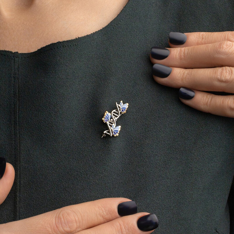 Hanreshe Medical Creativ Fluture ADN Broșă Ace de lux Genetică Rever Insigna Biologie Bijuterii pentru Cadouri Doctor Asistentă