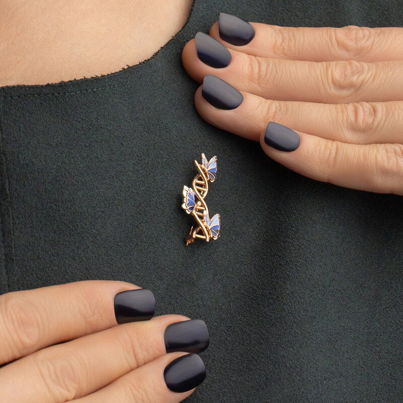 Hanreshe Medical Creativ Fluture ADN Broșă Ace de lux Genetică Rever Insigna Biologie Bijuterii pentru Cadouri Doctor Asistentă