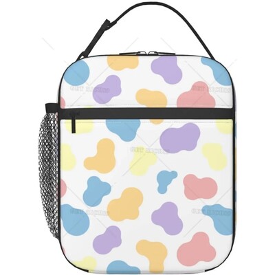 Термична кутия за обяд Strawberry Cow за деца Момчета Момичета Изолирана чанта за обяд с принт на розова крава Многократна хладилна чанта за работа в училище