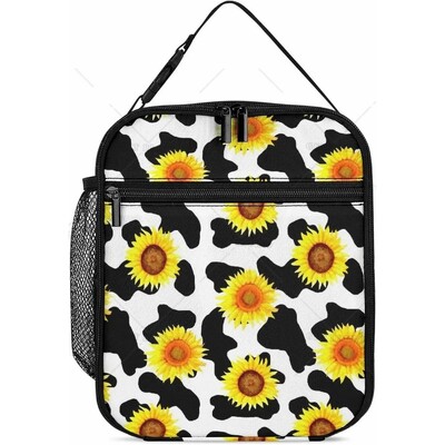 Термична кутия за обяд Strawberry Cow за деца Момчета Момичета Изолирана чанта за обяд с принт на розова крава Многократна хладилна чанта за работа в училище