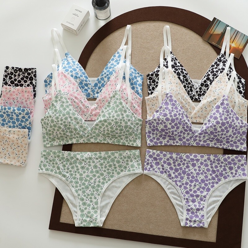 Ženski bešavni grudnjak Komplet niskih gaćica s cvjetnim printom Seksi komplet donjeg rublja Grudnjak s izrezom Sportski grudnjak Komplet ženskog donjeg rublja