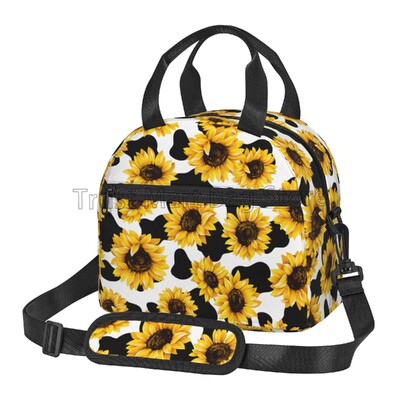 Izolirana torba za ručak s kravljim uzorkom Termalna kutija za ručak Vodootporne bento torbe Prenosna torba na jedno rame za posao, školski piknik