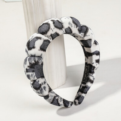 1 buc Bentiță Spa pentru spălarea feței, Banda anti-alunecare din burete leopard pentru îngrijirea pielii, pentru femei, fete, căptușite