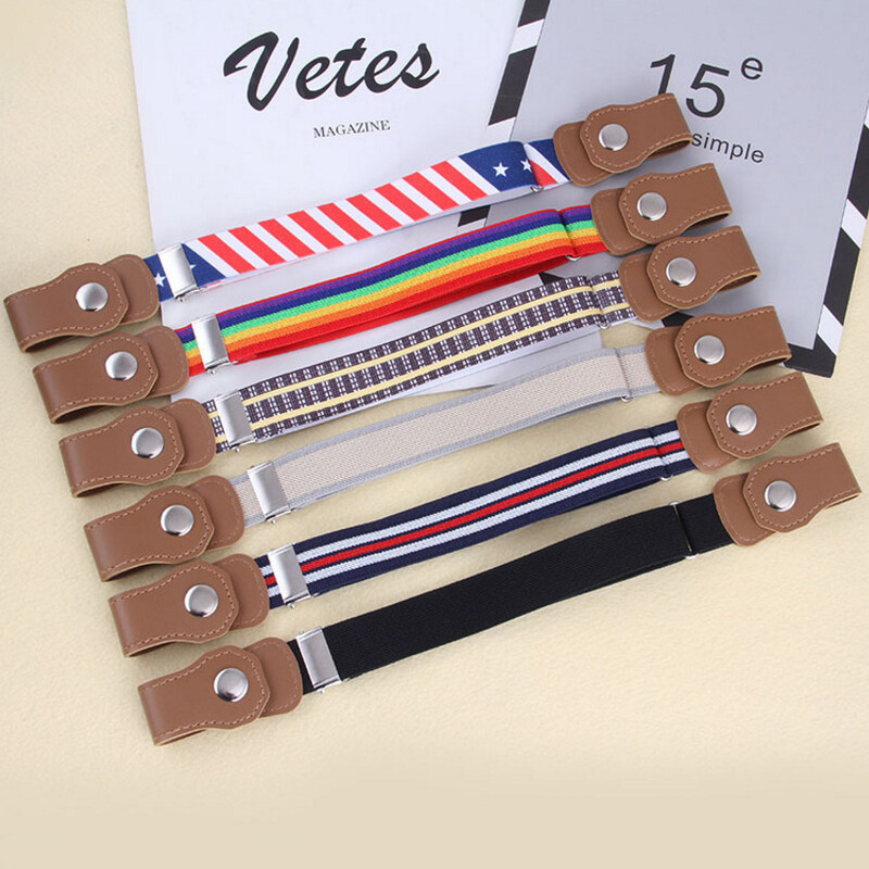 Új gyerek csat nélküli rugalmas öv, csat nélküli feszített övek kisgyermekek állítható fiú- és lány övek farmerekhez