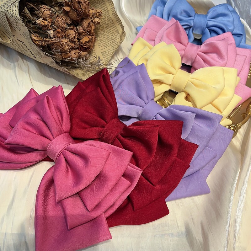 Coreeană, solidă, mare, cu cinci straturi, fundă, agrafe elegante, agrafe de crab, pentru femei, fete, accesorii pentru păr