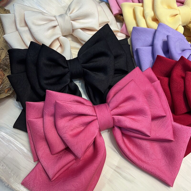 Coreeană, solidă, mare, cu cinci straturi, fundă, agrafe elegante, agrafe de crab, pentru femei, fete, accesorii pentru păr