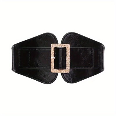 Curele late din PU, elegante, clasice, de culoare solidă, centură elastică, elegantă, brâu de haină pentru femei