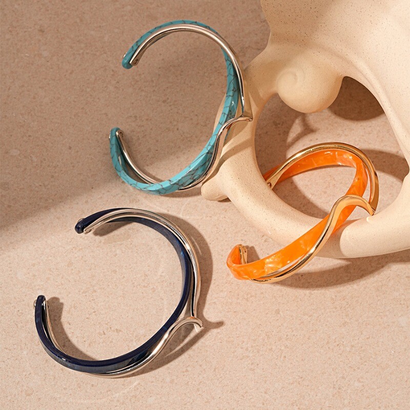 Brățări de lux, alb, cu crustacee, pentru femei, bărbați, geometrice, în formă de C, cu deschidere în cruce răsucită, brățări, bijuterii, cadou