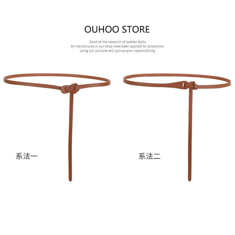 Visokokvalitetni tanki ženski remeni od prave kože, jednostavni, elegantni s osjećajem dizajna za ženske haljine, dizajnerski pojas