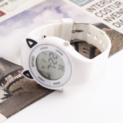 【Ceas + Brățară】Ureche de pisică Set de brățări cu unicorn electronic multifuncțional din silicon pentru copii