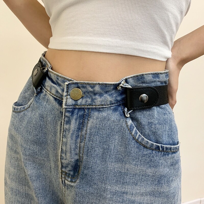 Leneș, fără urme, curea de perforare pentru femei, blugi decorativi de vară, la modă, la modă, centură pentru femei, curea elastică invizibilă