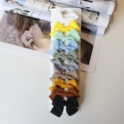 4/6/10 buc din bumbac moale acul de păr pentru fetiță, design dulce, ac de păr, bloc de culoare, barete delicate, accesorii pentru copii Kawaii