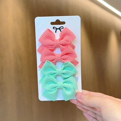 4/6/10 buc din bumbac moale acul de păr pentru fetiță, design dulce, ac de păr, bloc de culoare, barete delicate, accesorii pentru copii Kawaii