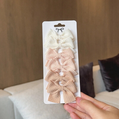 4/6/10 buc din bumbac moale acul de păr pentru fetiță, design dulce, ac de păr, bloc de culoare, barete delicate, accesorii pentru copii Kawaii