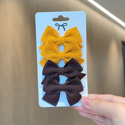 4/6/10 buc din bumbac moale acul de păr pentru fetiță, design dulce, ac de păr, bloc de culoare, barete delicate, accesorii pentru copii Kawaii