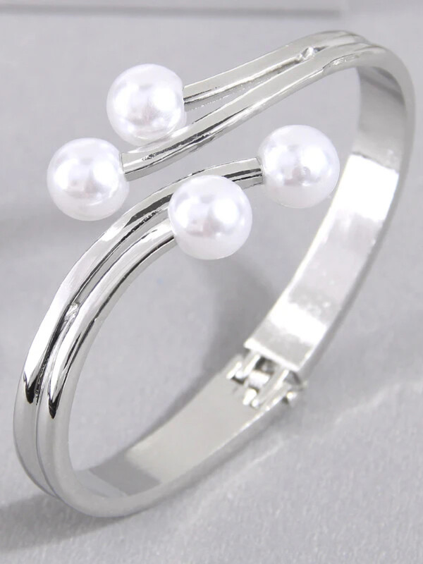 Modna zlatno-srebrna narukvica s manžetama za žene Boho nakit Vintage biserne otvorene narukvice Narukvica Nakit za djevojke 2023.