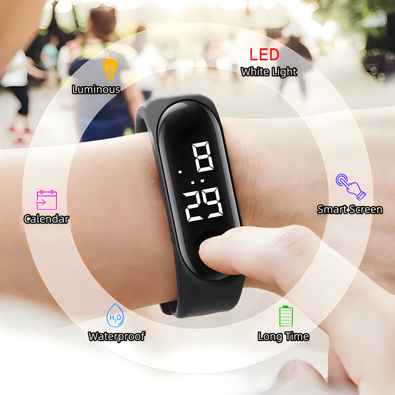 LED pametni zaslon osjetljiv na dodir, dječji pametni satovi, studentski sportski sat, dječji elektronički sat, rođendanski darovi, dječak, djevojčica, narukvica