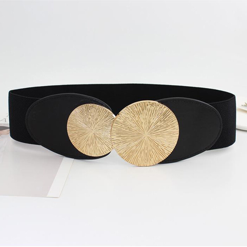 Curea lată elastică din talie pentru femei, modă retro, elastică, elegantă, din piele PU, pentru decorare, accesorii de îmbrăcăminte