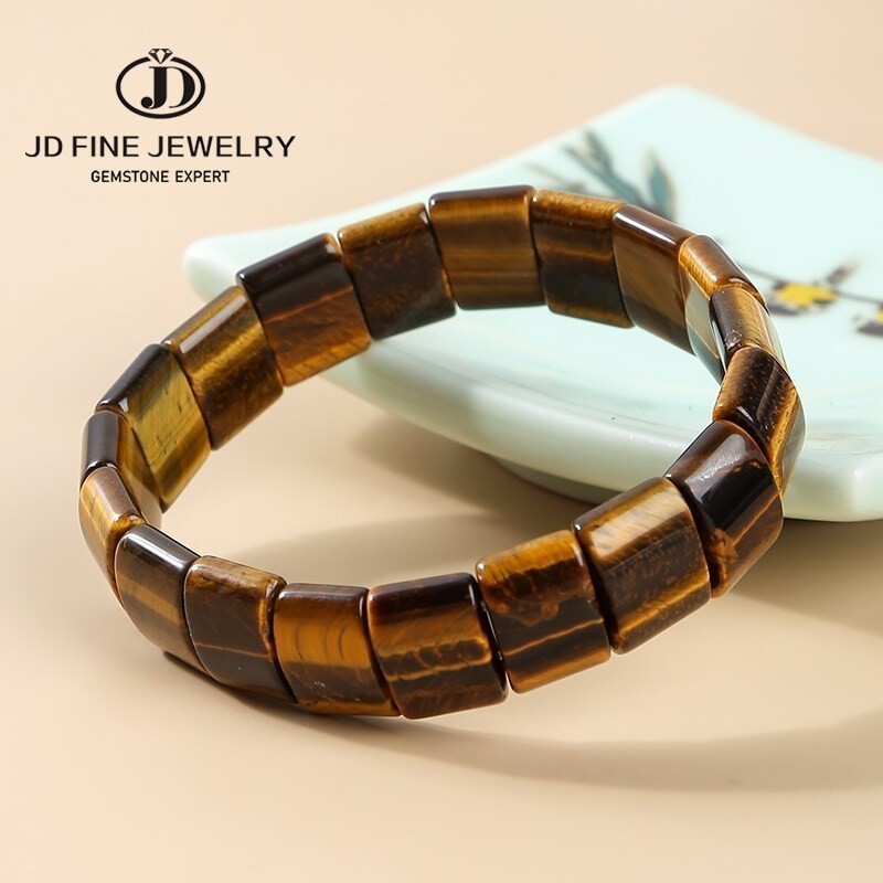 JD Prirodni kamen Šarene tigrove oči Perle Narukvice Muškarci Žene Narukvice Ručno izrađen energetski nakit od kristalnog jaspisa za ljetne darove