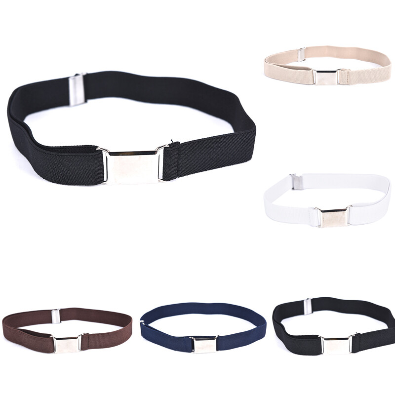 Curea de pânză de culoare uni pentru copii Băieți și fete Curea elastică pentru pantaloni monocrom Lungime reglabilă Curea elastică în talie