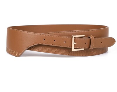 Нови модни колани за жени PU кожени златисти квадратни щифтове с катарама с панталони HOT Корсет за тяло с панталони с панталони Женски широки меки колани