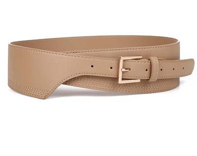 Нови модни колани за жени PU кожени златисти квадратни щифтове с катарама с панталони HOT Корсет за тяло с панталони с панталони Женски широки меки колани