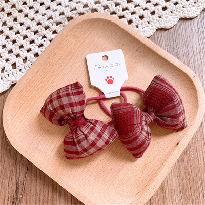 Slatka crvena kawaii mašna za uže za kosu Prsten za djecu Poklon za djevojčicu Elastična gumica za kosu Dodaci Pokrivala za glavu Ukrasi za glavu